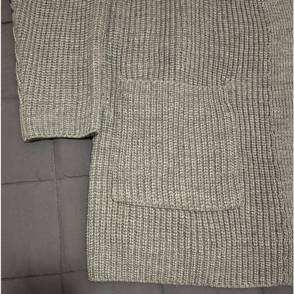SOLD! THE BEACH PEOPLE Gray Twin Palms Chunky Knit Open Front Cardigan XL/2XL - Picture 7 of 16